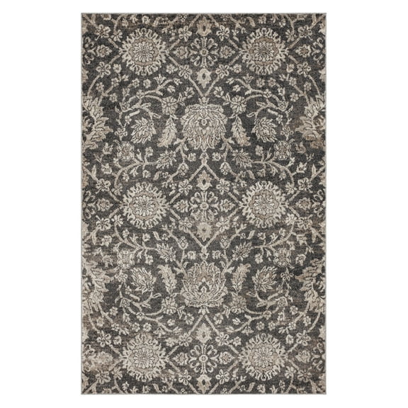 Mohawk Home Monroe Low Pile Latex Backed Stain and Fade Resistant Ornamental Gray Indoor Area Rug, 1' 9" X 3'