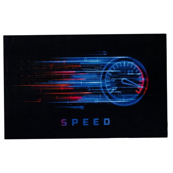 Mohawk Home Need For Speed Printed Indoor Area Rug in Black, 5'x8'