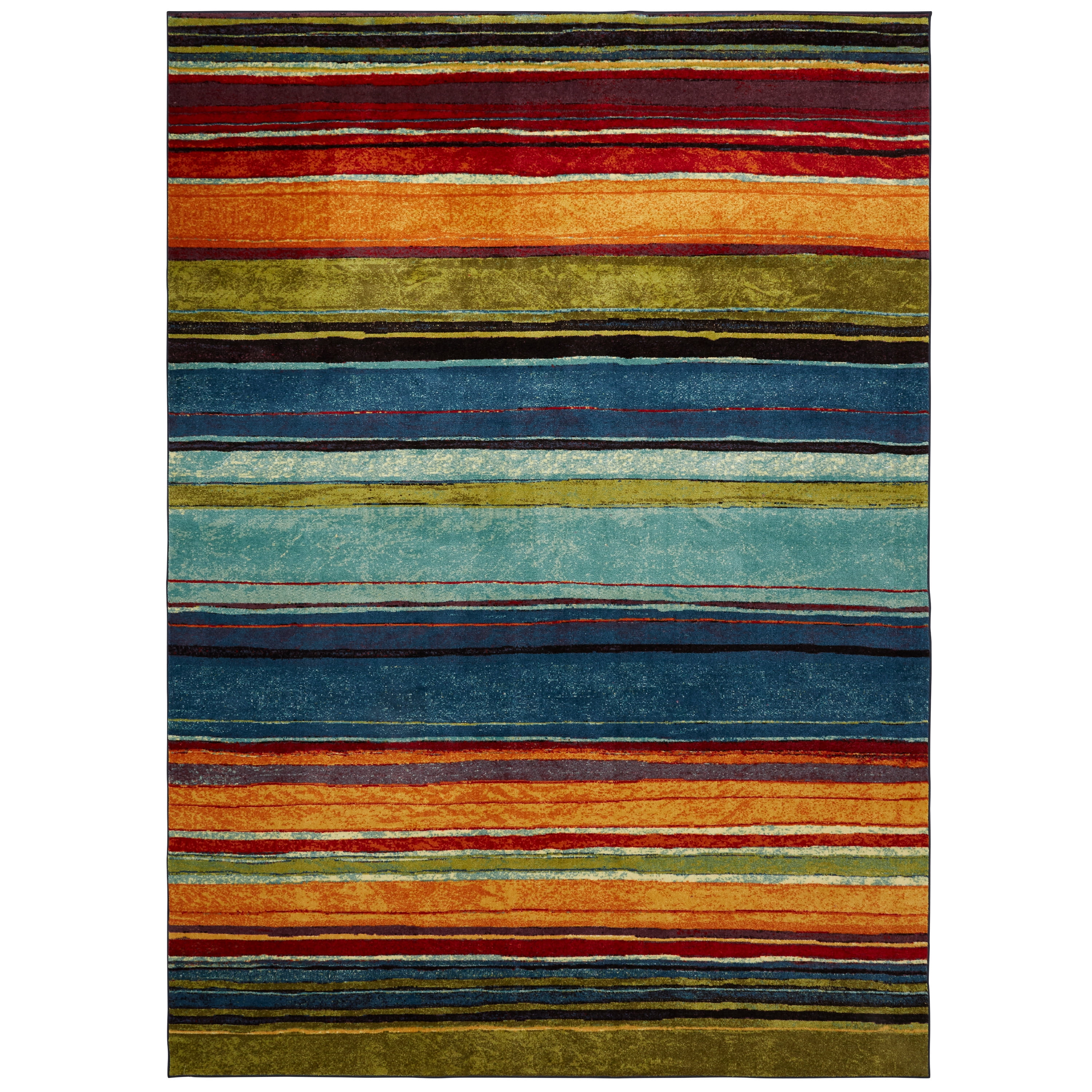 Mohawk Home New Wave Rainbow Multi Printed Area Rug, 10'x14', Blue
