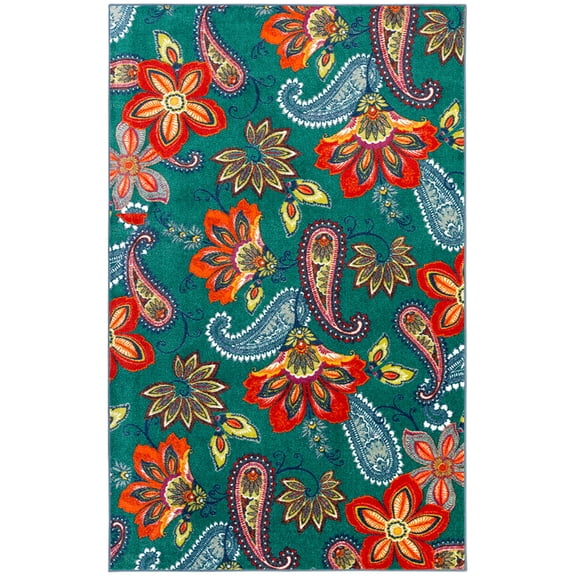 Mohawk Home New Wave Whinston Multi Printed Area Rug, 7'6"x10', Teal