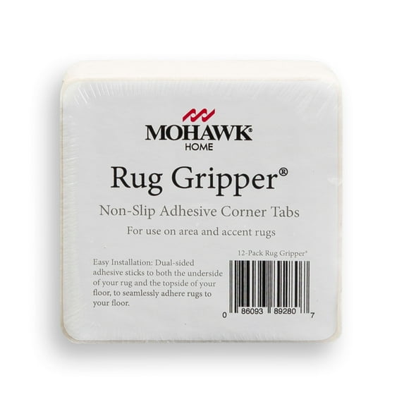 Mohawk Home Non- Slip Adhesive Foam Corner Gripper Rug Pad, 12 Piece Set, White, 4" x 4"