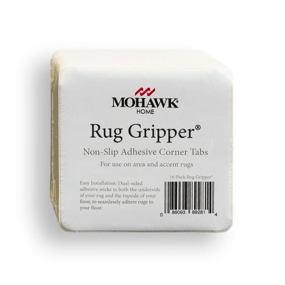 Mohawk Home Non- Slip Adhesive Foam Corner Gripper Rug Pad, 16 Piece Set, White, 4" x 4"