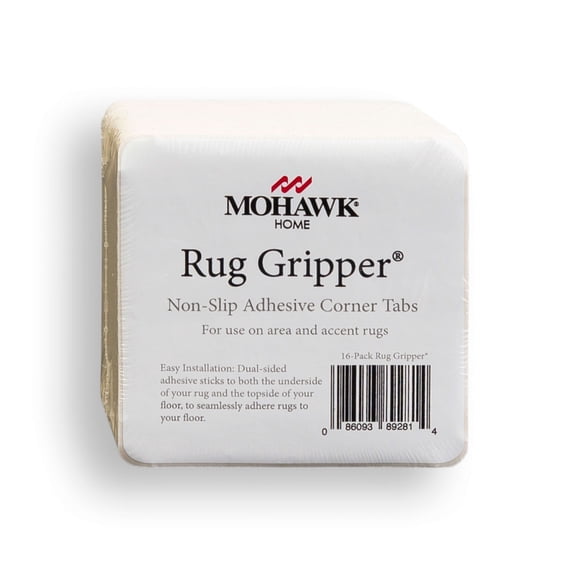 Mohawk Home Non- Slip Adhesive Foam Corner Gripper Rug Pad, 16 Piece Set, White, 4" x 4"