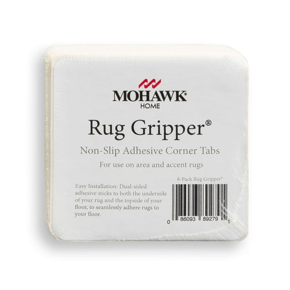 Mohawk Home Non- Slip Adhesive Foam Corner Gripper Rug Pad, 8 Piece Set, White, 4" x 4"