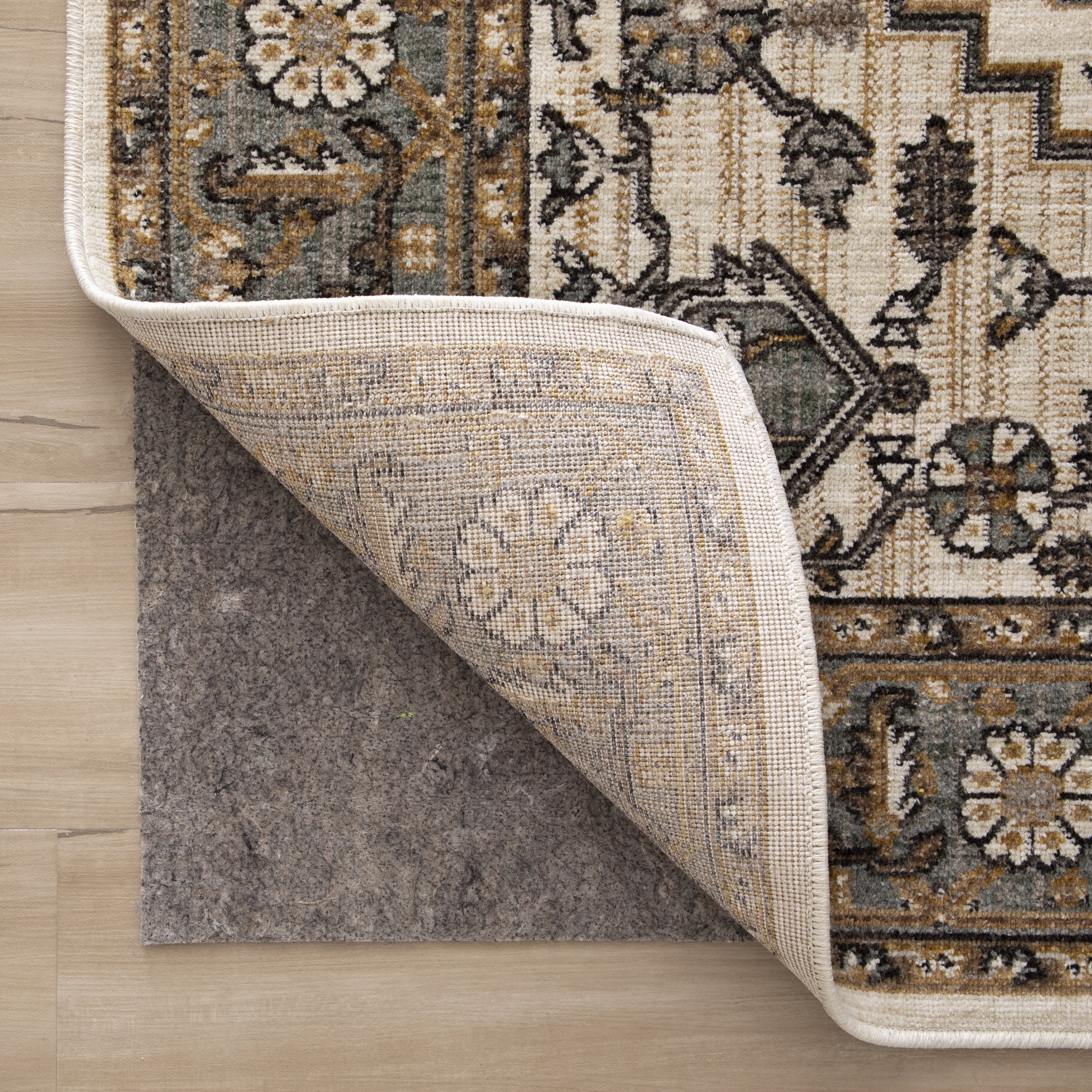 Eco-Friendly 2'x4' Gray Pet and Spill Proof Rug Pad