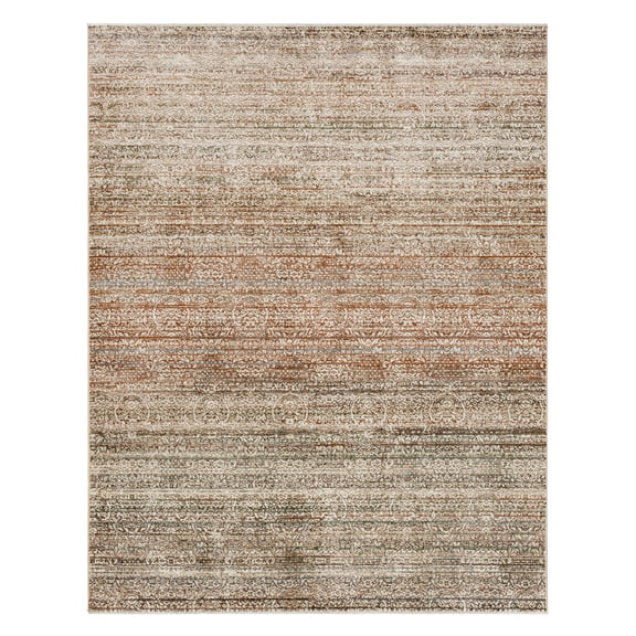 Mohawk Home Nora Plush Pile Machine Woven Stain/Fade Resistant Fringed Abstract Indoor Area Rug , Ombre, 7' 10" x 10' 1"