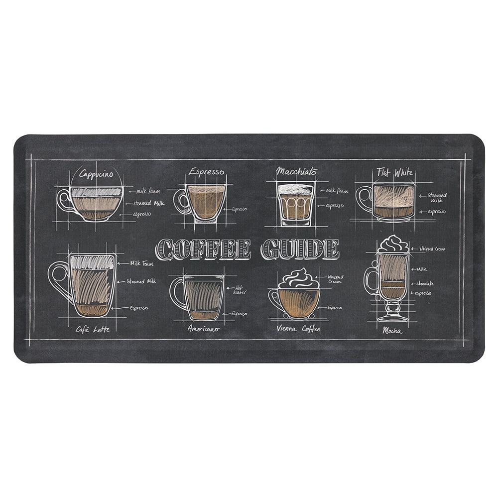 Coffee Guide Multicolor Anti-Fatigue Kitchen Mat, 18" x 30"