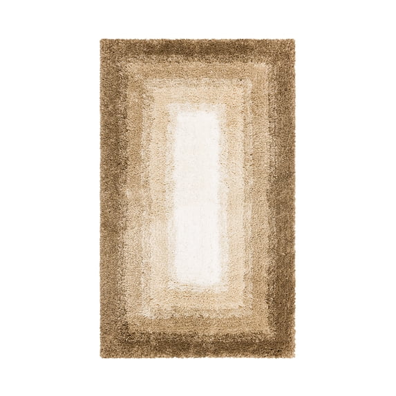 Mohawk Home Ombre Plush Pile Stain/Fade Resistant Non-Slip Machine Washable Bath Mat, Barley, 2' x 5'