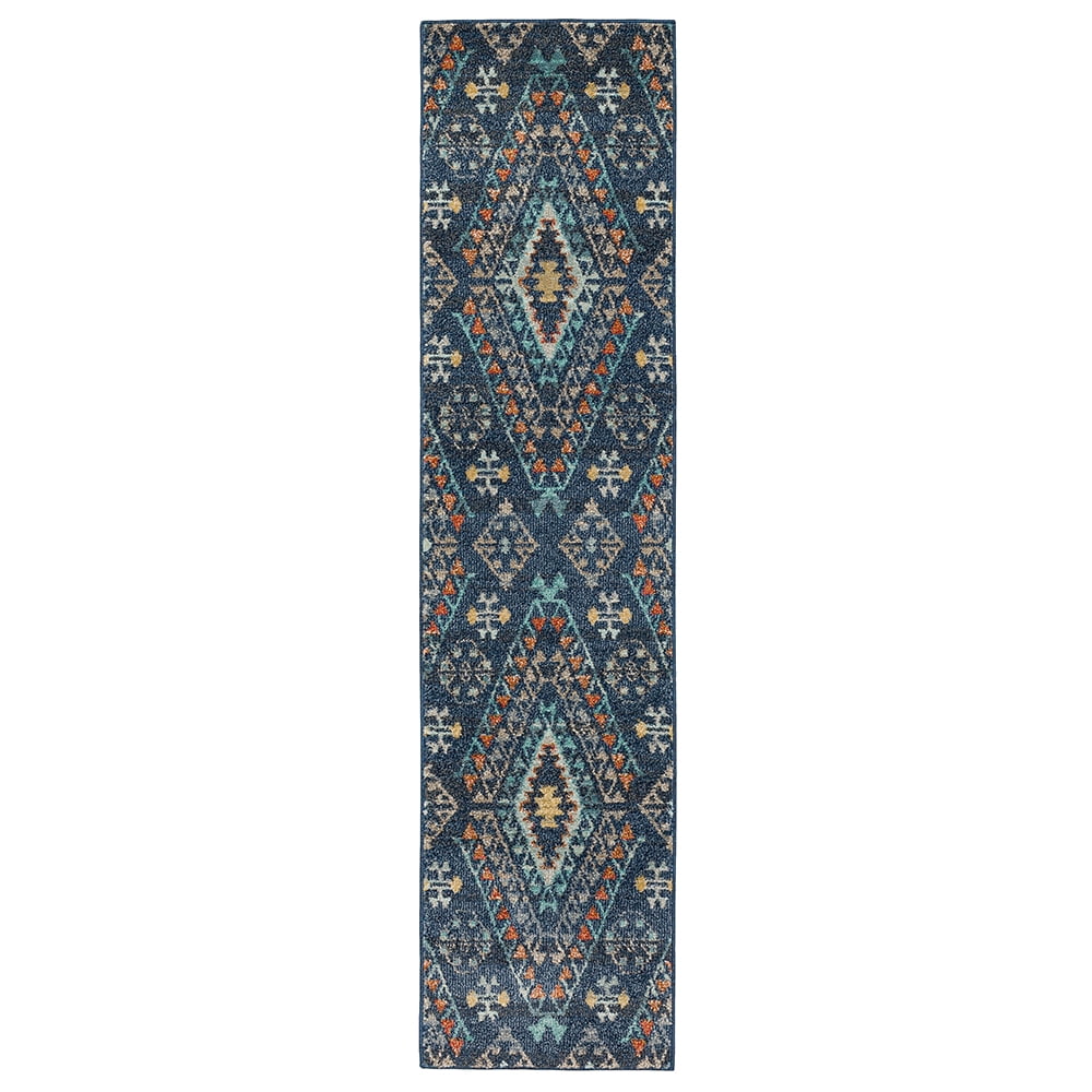 Mohawk Home Onslow Indoor Geometric Runner Rug, Blue, 1'11" x 10'