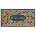 thumbnail image 1 of Mohawk Home Ornamental Entry Mat Ornamental Crosshatch Mat Scatter, 2'x4', Teal & Orange, 1 of 5