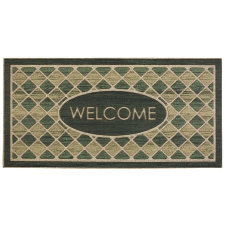Mohawk Home Ornamental Entry Mat Ornamental Woodgrain Hunter Mat Scatter, 2'x4', Green