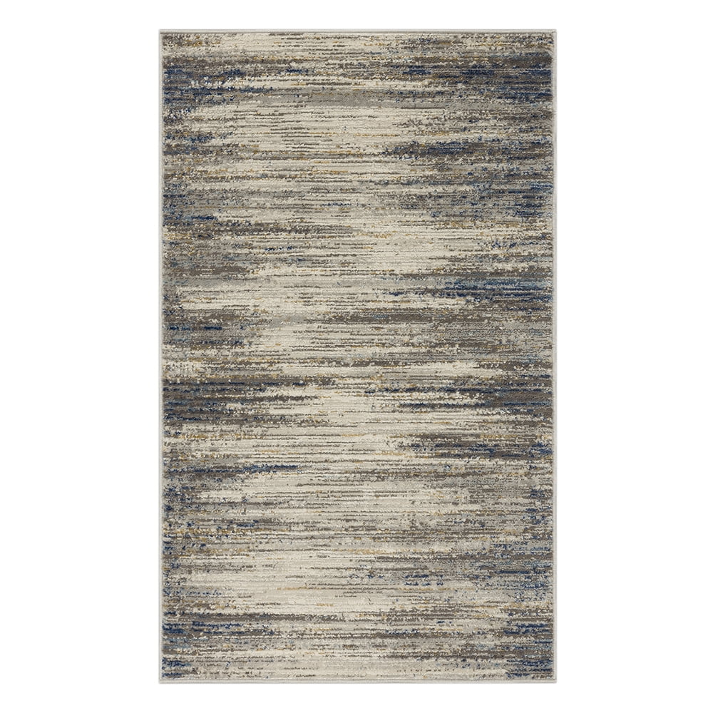 Light Grey Abstract 6' x 9' Synthetic Area Rug
