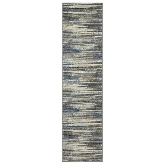 Mohawk Home Orpheus Indoor Woven Runner Rug, Grey/Dark Blue, 2 'x 2'11"