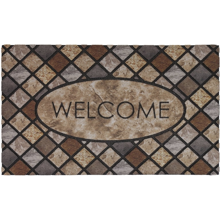 Mohawk Home Oval Stone Polyester Doormat, Beige, 18
