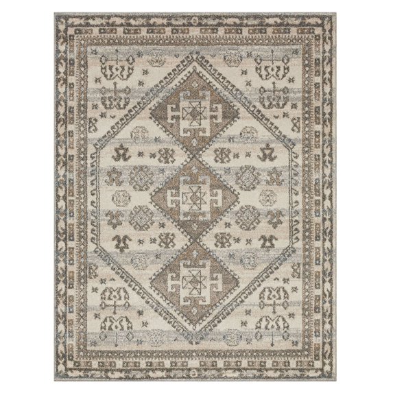 Mohawk Home Parafore Low Pile Latex Backed Stain and Fade Resistant Geometric Gray Indoor Area Rug, 3'3" X 5'