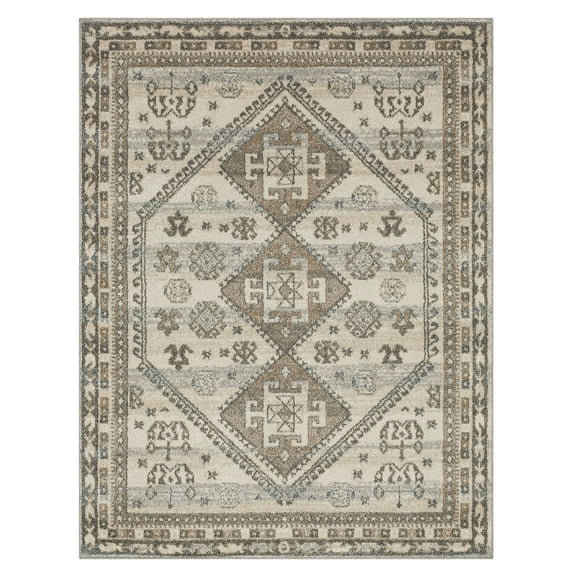 Mohawk Home Parafore Low Pile Latex Backed Stain and Fade Resistant Geometric Gray Indoor Area Rug, 7' 10" X 10'