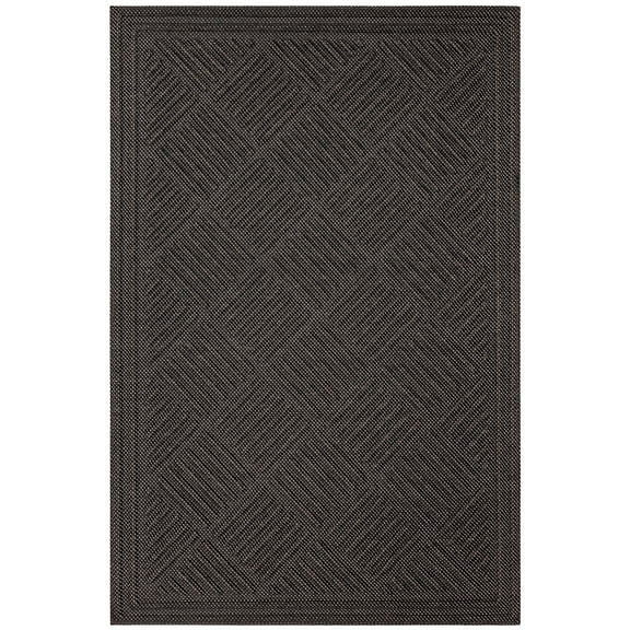 Mohawk Home Parquet Impressions Jacquard Low Pile Non-slip All Weather Indoor/Outdoor Door Mat, Black, 1'6" x 2'6"