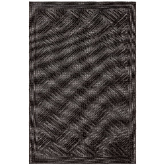 Mohawk Home Parquet Impressions Jacquard Low Pile Non-slip All Weather Indoor/Outdoor Door Mat, Black, 2' x 3'