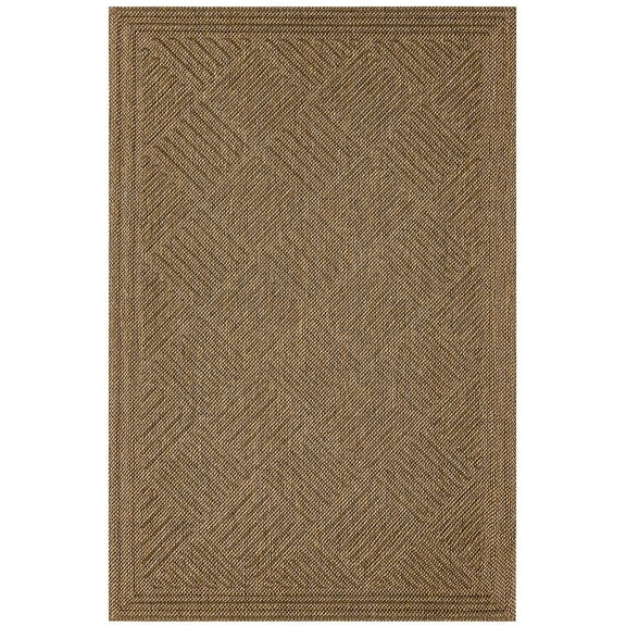 Mohawk Home Parquet Impressions Jacquard Low Pile Non-slip All Weather Indoor/Outdoor Door Mat, Brown, 2' x 3'