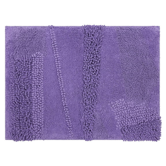 Mohawk Home Plush Cotton Fade/Stain Resistant Non-slip Machine Washable Bath Mat, Fiesta Orchid, 1' 5" x 2'