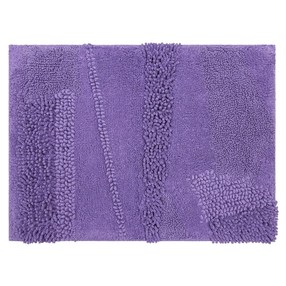 Mohawk Home Plush Cotton Fade/Stain Resistant Non-slip Machine Washable Bath Mat, Fiesta Orchid, 2' 3" x 3' 9"