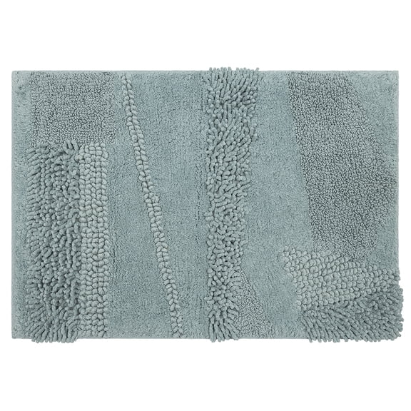 Mohawk Home Plush Cotton Fade/Stain Resistant Non-slip Machine Washable Bath Mat, Glacier, 1' 9" x 2' 10"