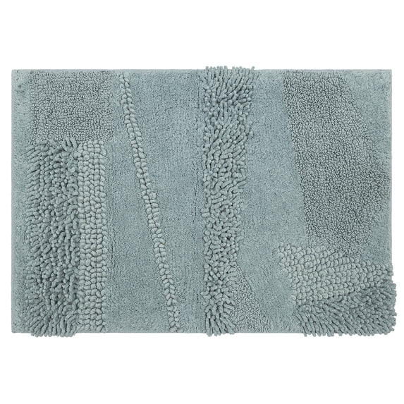 Mohawk Home Plush Cotton Fade/Stain Resistant Non-slip Machine Washable Bath Mat, Glacier, 1' 9" x 2' 10"