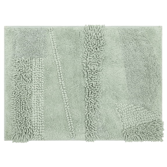 Mohawk Home Plush Cotton Fade/Stain Resistant Non-slip Machine Washable Bath Mat, Seaglass, 1' 9" x 2' 10"