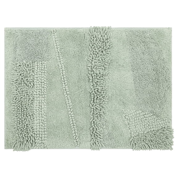 Mohawk Home Plush Cotton Fade/Stain Resistant Non-slip Machine Washable Bath Mat, Seaglass, 2' x 5'