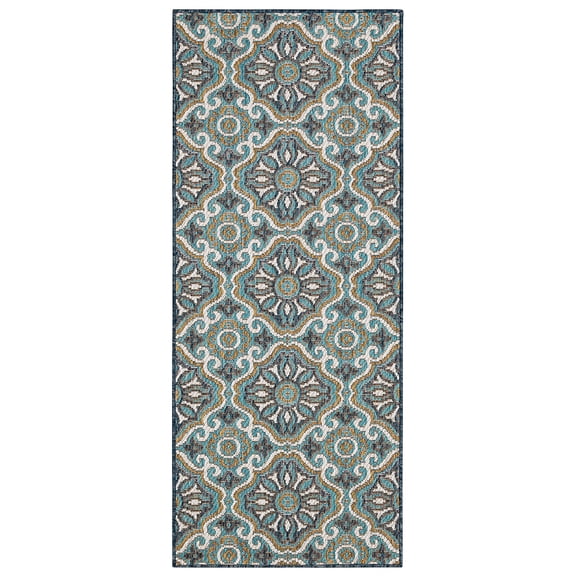 Mohawk Home Positano Outdoor Area Rug, Blue, 2' 6" x 6'