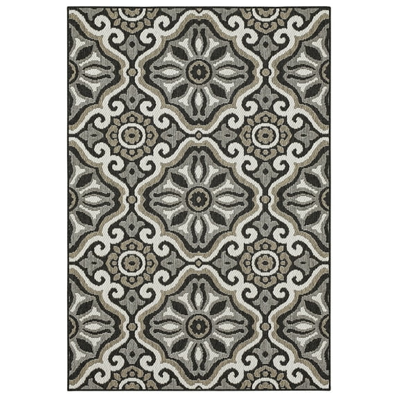 Mohawk Home Positano Outdoor Area Rug, Dark Grey, 5' 3" x 7' 6"