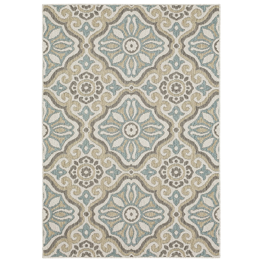 Mohawk Home Positano Outdoor Area Rug, Light Grey, 4' x 5' 6"