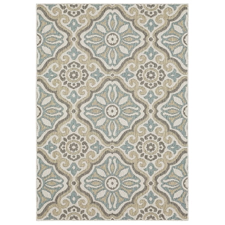 Mohawk Home Positano Outdoor Area Rug, Light Grey, 4' x 5' 6"