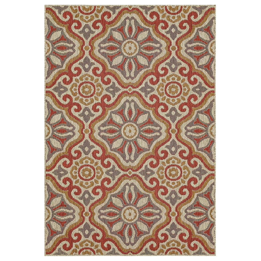 Mohawk Home Positano Outdoor Area Rug, Rust, 4' x 5' 6"