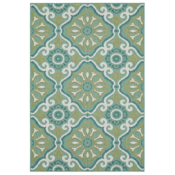 Mohawk Home Positano Outdoor Area Rug, Teal, 10' x 13'