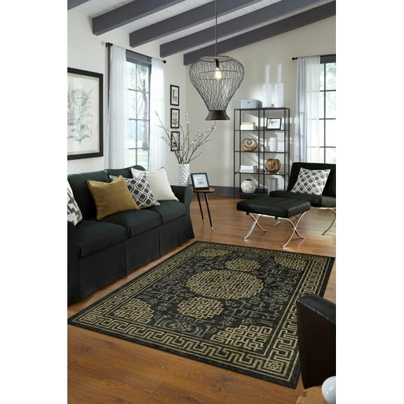 Mohawk Home Precision Printed Rug, Mason Black, 8' x 10'
