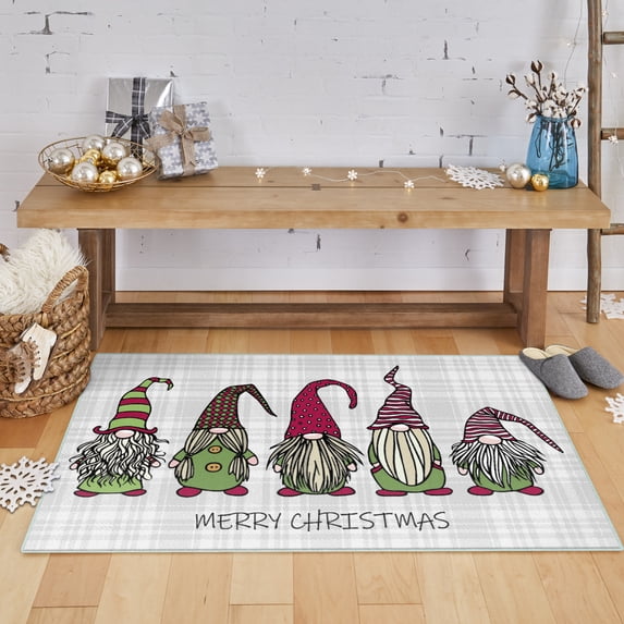 Mohawk Home Prismatic Christmas Gnomes Gray Contemporary Theme Christmas Precision Printed Scatter, 2'x3'4", Grey