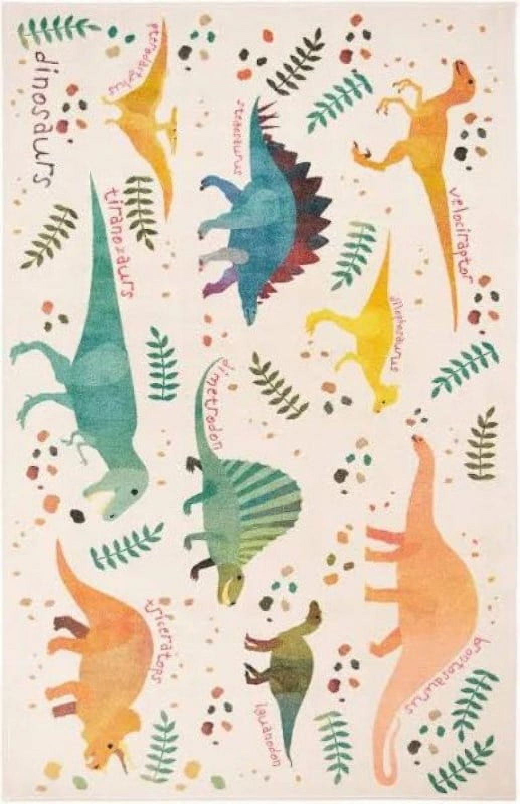 Mohawk Home Prismatic Dino Jungle Green Contemporary Theme Kids