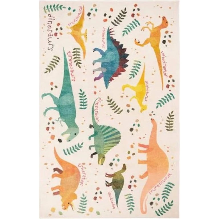 Mohawk Home Prismatic Dino Jungle Green Contemporary Theme Kids