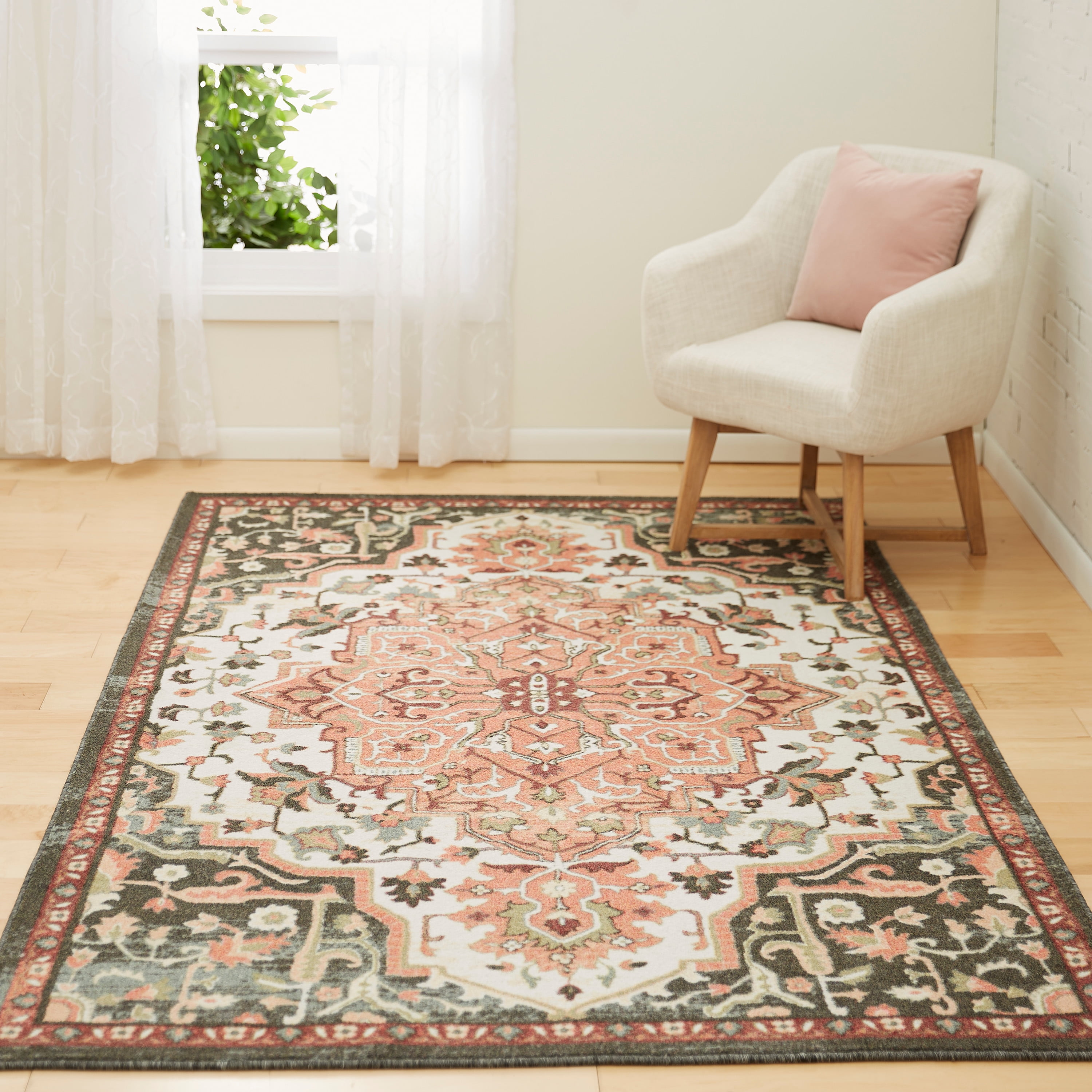 Mohawk Home Prismatic Emiko Aqua Traditional Floral Heriz Mohawk Home Prismatic Emiko Aqua Traditional Floral Heriz