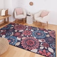 thumbnail image 1 of Mohawk Home Prismatic Floral Dream Navy Transitional Floral Precision Printed Area Rug, 5'x8', Navy & Orange, 1 of 2