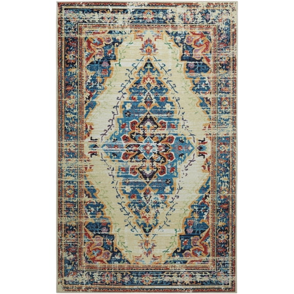 Mohawk Home Prismatic Kellen Multi Traditional Ornamental Oriental Precision Printed Area Rug, 8'x10', Blue & Red