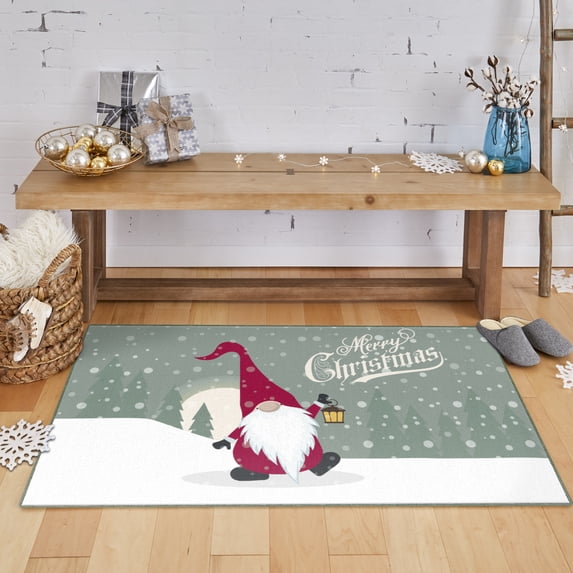 Mohawk Home Prismatic Merry Gnome Multi Contemporary Theme Christmas Precision Printed Scatter, 1'6"x2'6", Green