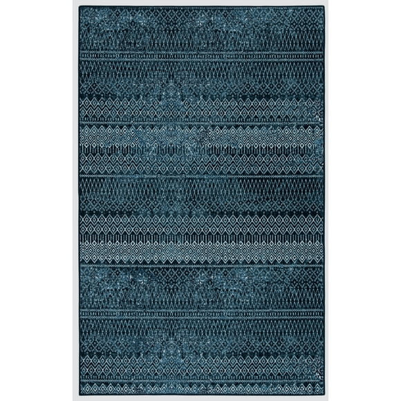 Mohawk Home Prismatic Prale Denim Transitional Geometric Moroccan Precision Printed Area Rug, 3'x5', Denim Blue