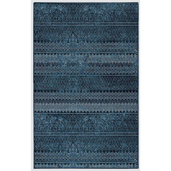 Mohawk Home Prismatic Prale Denim Transitional Geometric Moroccan Precision Printed Area Rug, 5'x8', Denim Blue