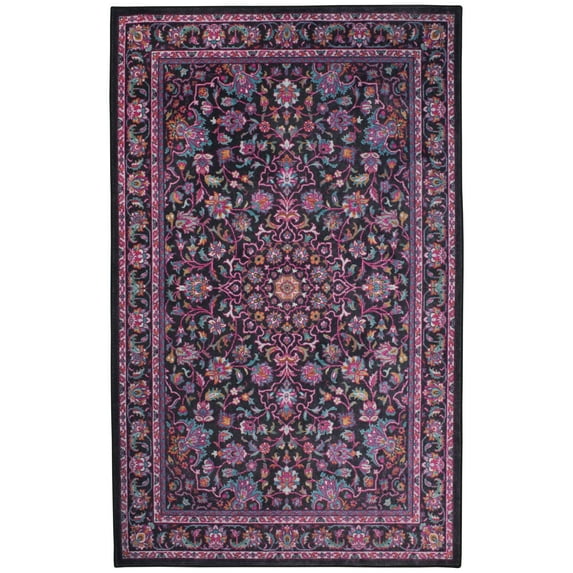 Mohawk Home Prismatic Shenandoah Twilight Traditional Floral Precision Printed Area Rug, 10'x14', Grey & Purple
