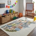 thumbnail image 1 of Mohawk Home Prismatic States Map Multi Transitional Theme Kids Precision Printed Area Rug, 3'4"x5', Cream, 1 of 6