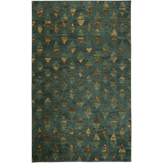 Mohawk Home Prismatic Sutton Blue Transitional Geometric Precision Printed Area Rug, 10'x14', Blue & Brown