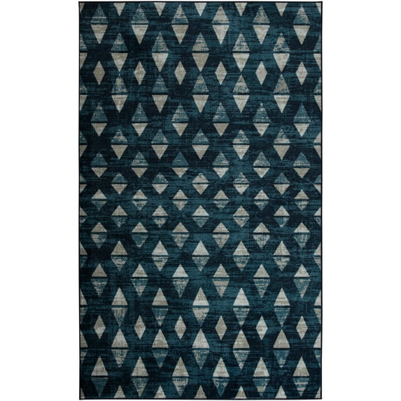 Mohawk Home Prismatic Sutton Navy Transitional Geometric Precision Printed Area Rug, 8'x10', Navy