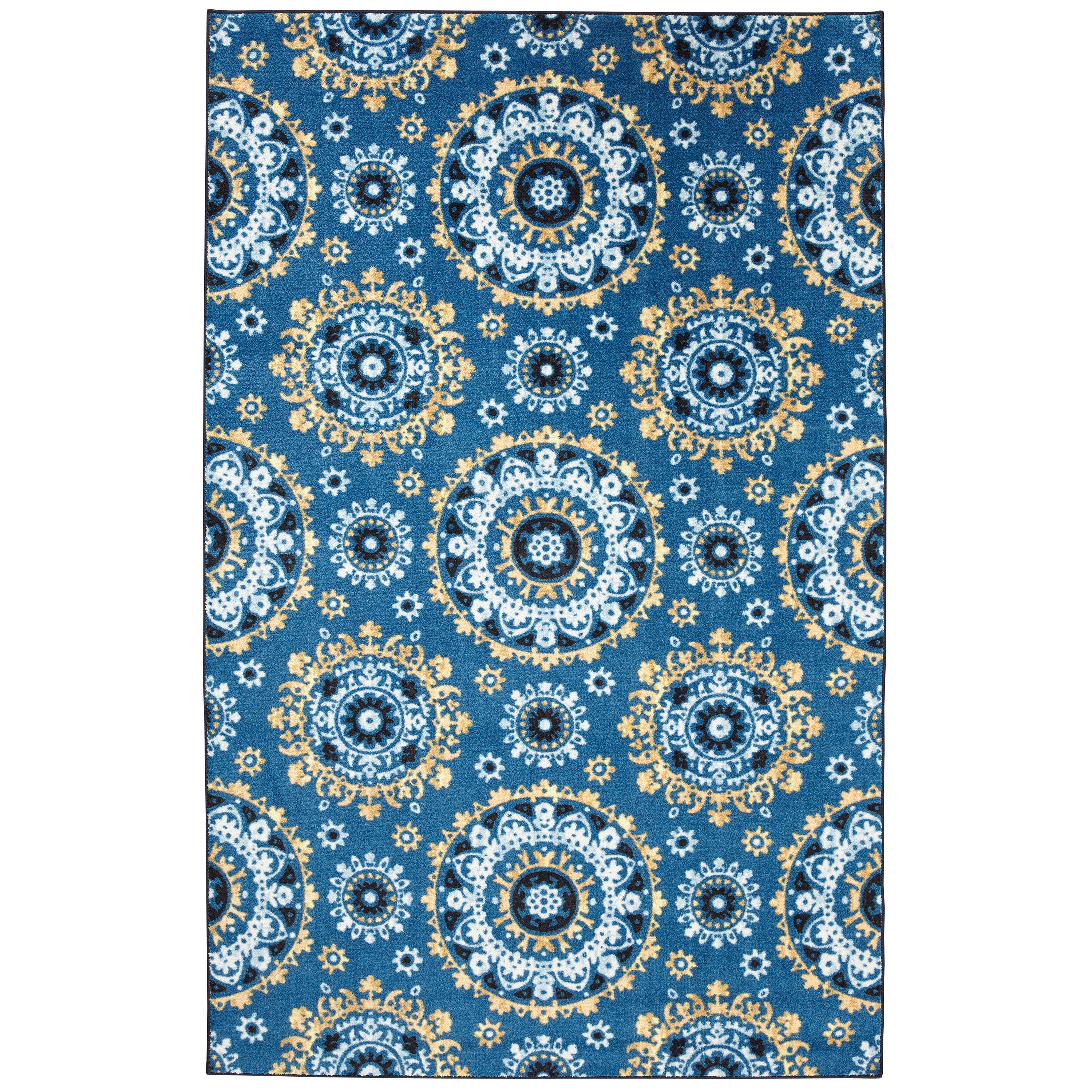 Mohawk Home Prismatic Tulsa Medallion Medium Blue Transitional Ornamental Precision Printed Area Rug, 5'x8', Blue
